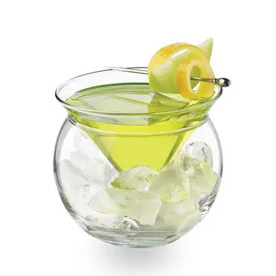 Afralia™ 150ml Stemless Martini Chiller Ball Base Cocktail Glass Cup