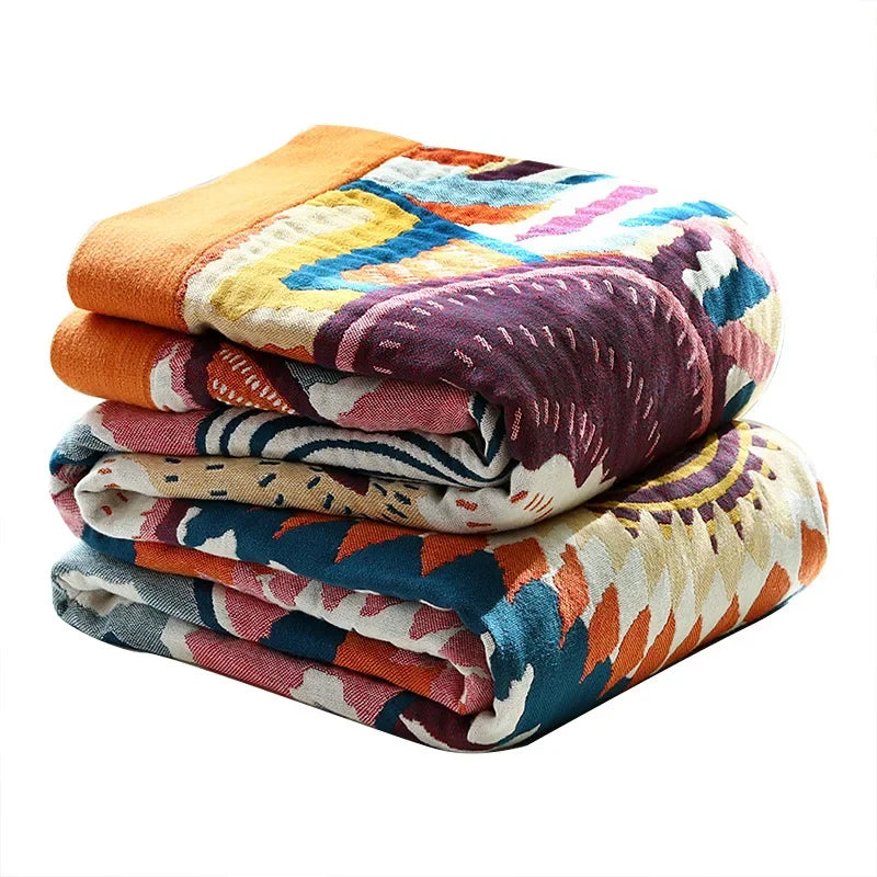 Afralia™ Cotton Gauze Boho Throw Blanket