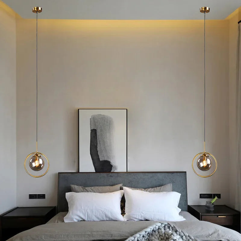 Glass Ball LED Chandelier Suspension Lampshade by Afralia™ for Dining Room & Restaurant Decor