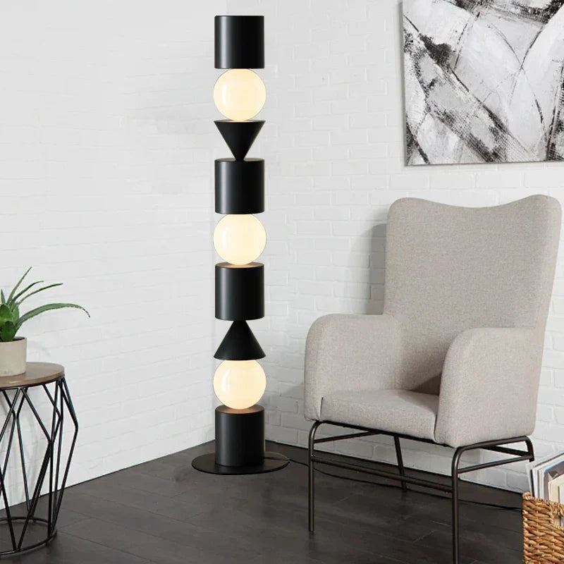 Afralia™ Black LED Floor Lamp for Home Decorative Lighting