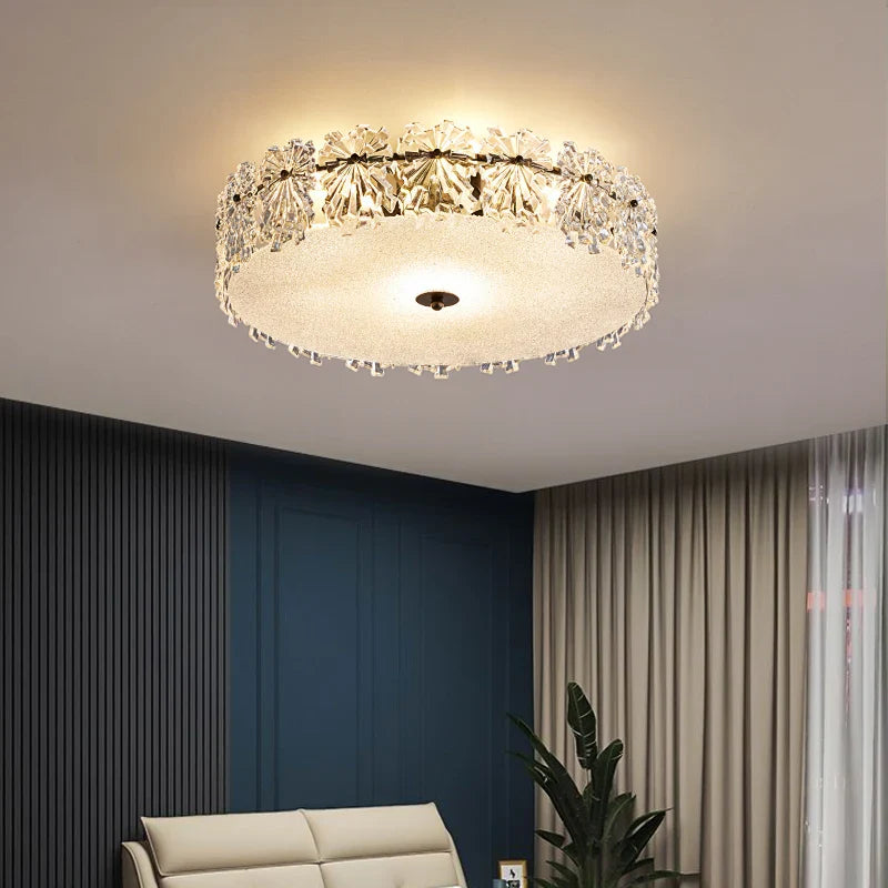 Afralia™ Crystal Glass Maple Leaf Ceiling Chandelier for Modern Luxury Minimalist Living Room