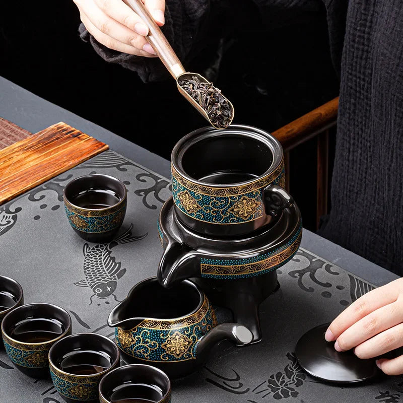 Afralia™ Ceramic Kung Fu Tea Set with Custom Logo - Luxury Teaware Gift