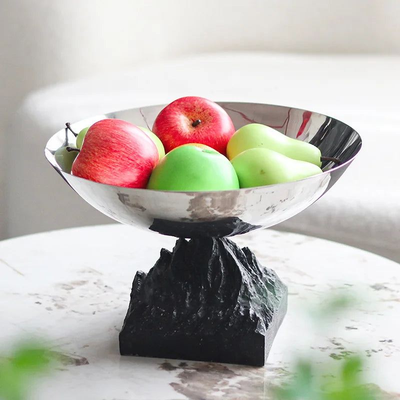 Afralia™ Rockery Base Fruit Bowl: Abstract Storage Tray and Room Decoration Accent