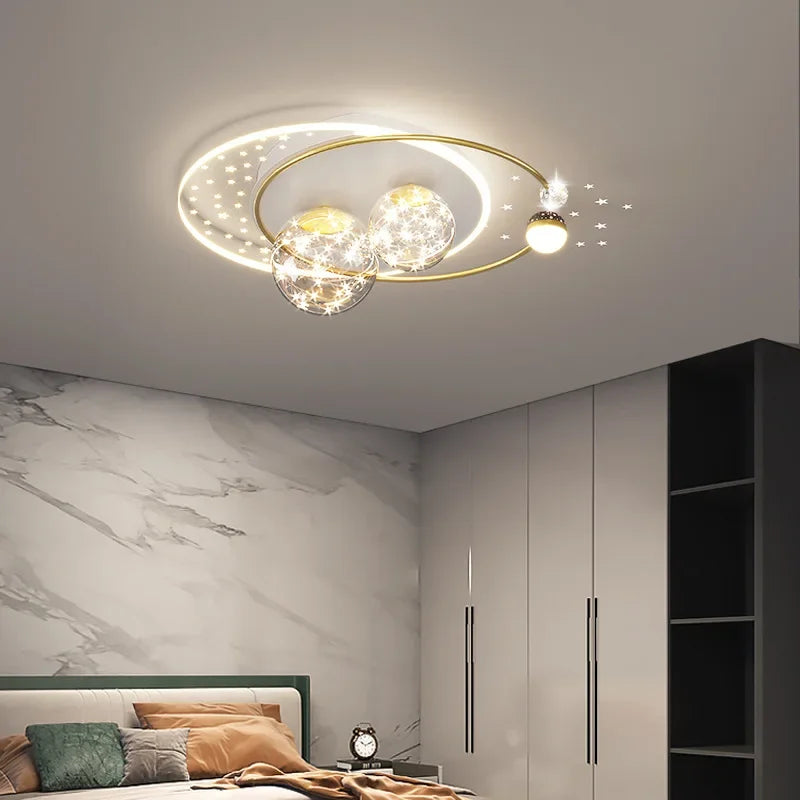 Afralia™ Starlit Sky Child Ceiling Lamp for Child Bedroom, Nursery - Dimmable, Minimalist Design