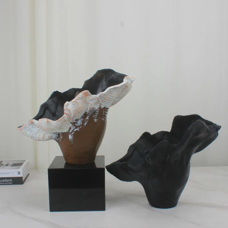 Afralia™ Irregular Resin Flower Vase Home Decor Floral Arrangement Sculpture