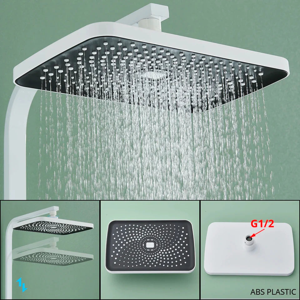 Afralia™ Rainfall Shower Faucet Set with Hand Spray & Bathtub Spout