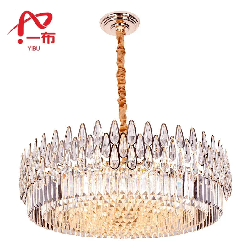Afralia™ Water Drop Crystal Chandelier: Elegant Villa Pendant Lamp for Home Decor