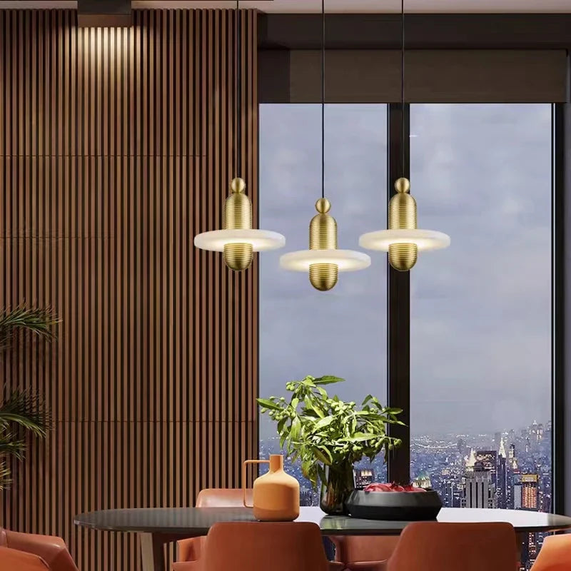 Afralia™ Marble Pendant Lights LED Hanging Lamp Luxury Home Decor