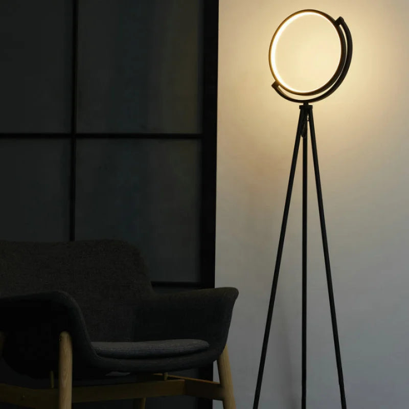Afralia™ Modern Circle LED Floor Lamp for Bedroom Living Room Decor