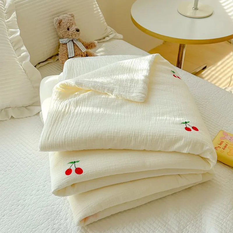 Afralia™ Double Layer Yarn Summer Quilt: Super Soft Skin-friendly Comforter Blanket