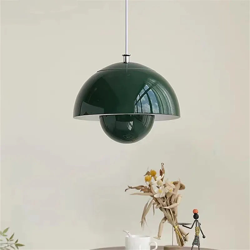 Afralia™ Designer Flower Bud Pendant Light for Restaurant Bedroom in Coloured Glass