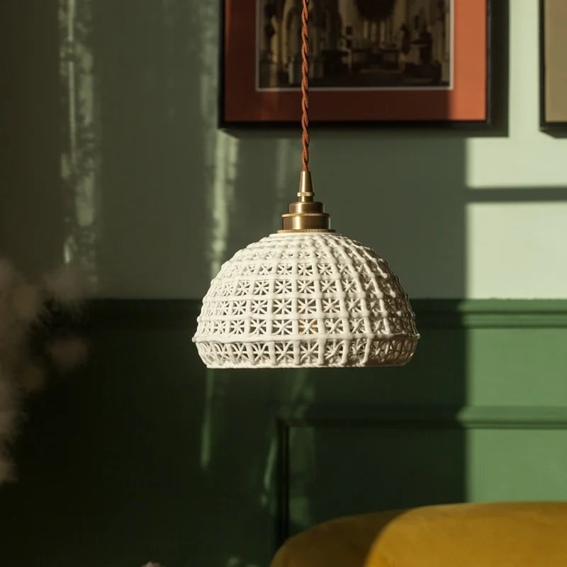 Afralia™ French Minimalism Ceramic LED Pendant Light for Home Decor