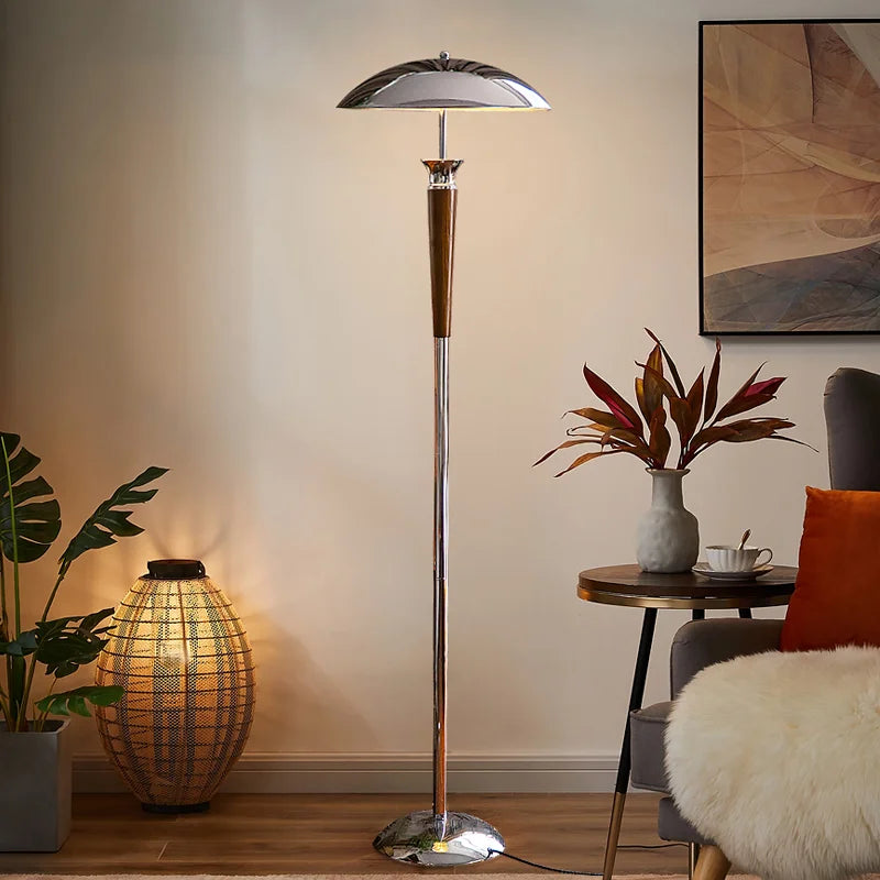 Afralia™ Industrial Desk Lamp Medieval Style Wood/Iron LED Floor Lamp