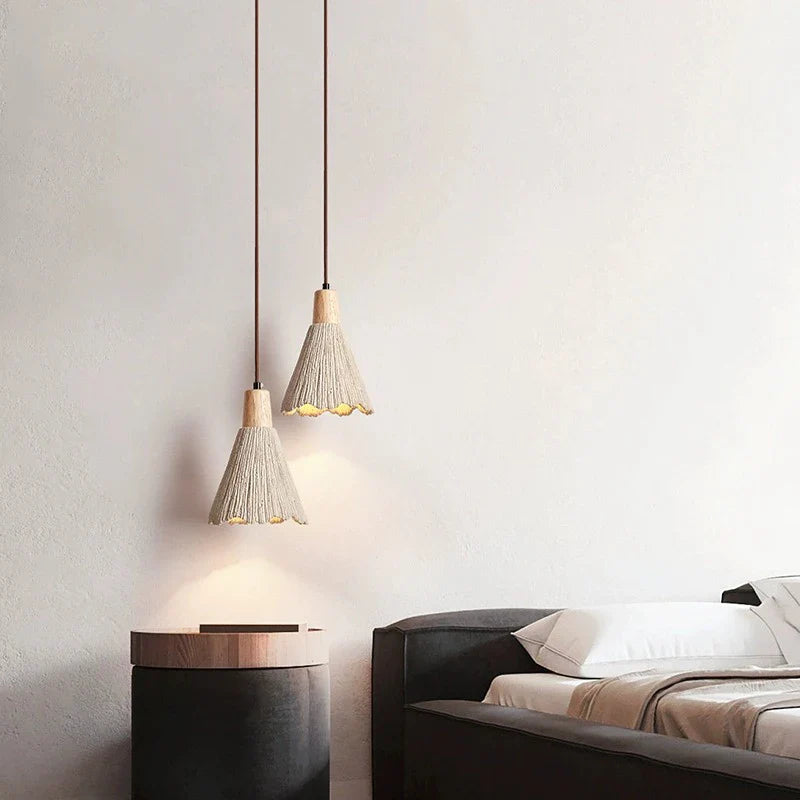 Afralia™ LED Cement Pendant Lamp Creamy Style Wabi-sabi E27