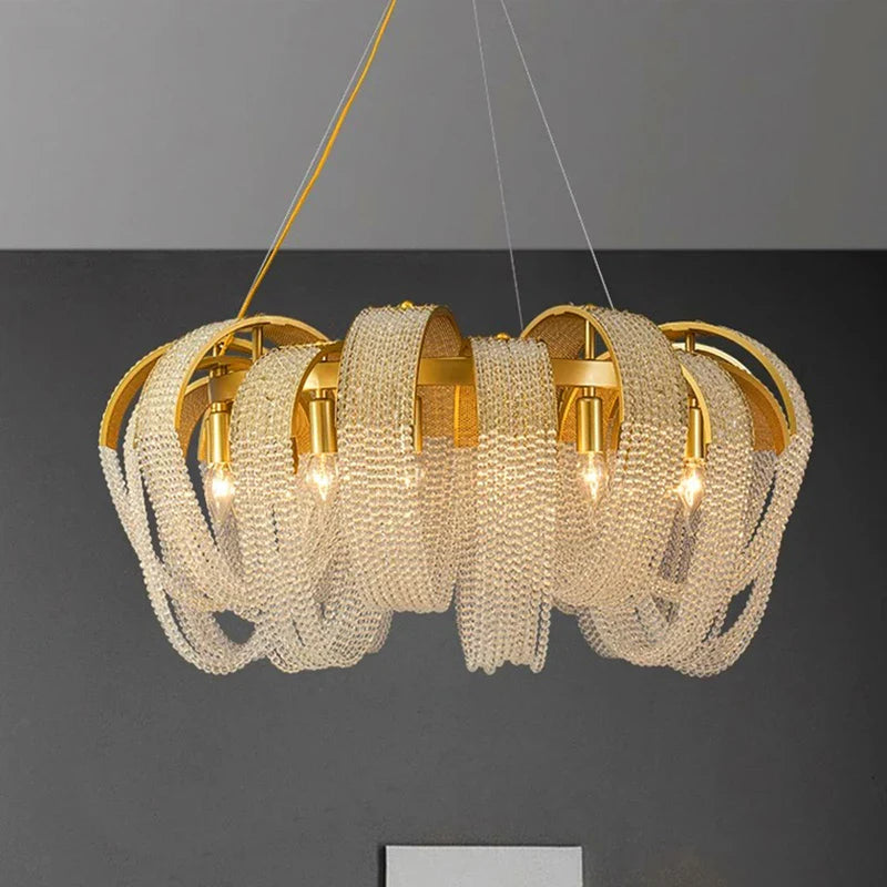 Afralia™ Crystal Chandelier: Luxury Living Room and Bedroom Pendant Light Fixture