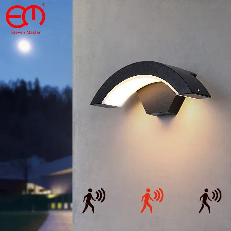 Afralia™ LED Waterproof Outdoor Wall Lights Sensor Lamp for Porch Garden Balcony
