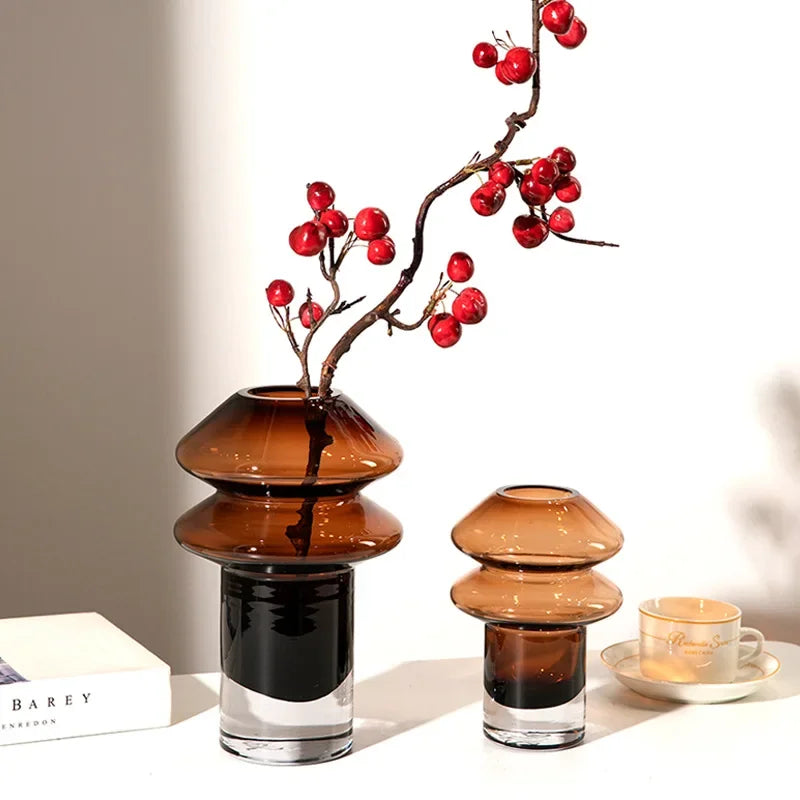 Afralia™ Mushroom Shape Glass Vase for Home Decor and Floral Arrangements