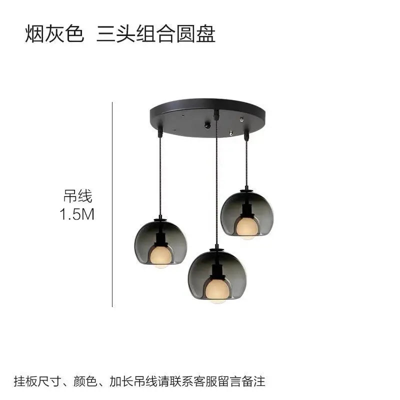 Afralia™ Nordic Glass Ball LED Chandelier - Modern Luxury Dining & Bedside Lights