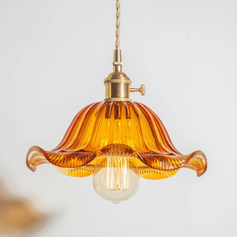 Afralia™ Nordic Brown Glass LED Pendant Light for Stylish Decor