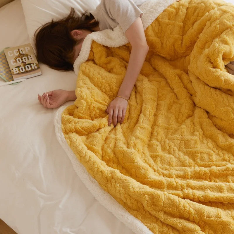 Afralia™ Cozy Jacquard Coral Fleece Blanket