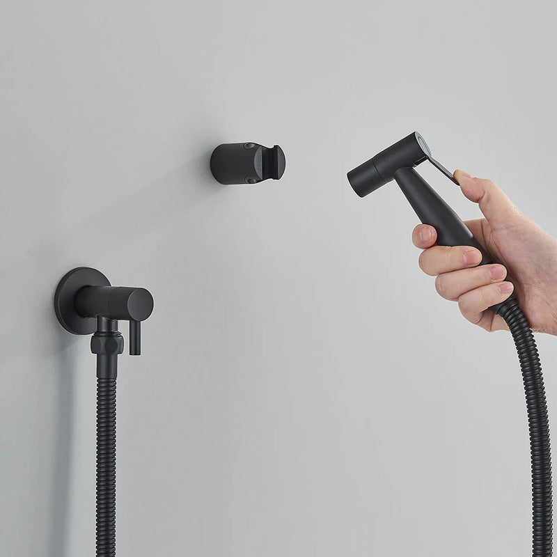 Afralia™ Stainless Steel Bidet Sprayer Faucet, Wall Mounted Jet Set for Bathroom Toilet