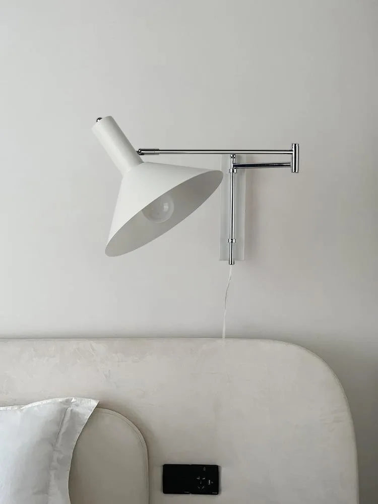 Afralia™ Vintage Rotatable Bedside Wall Lamp, American Retro Folding Reading Light