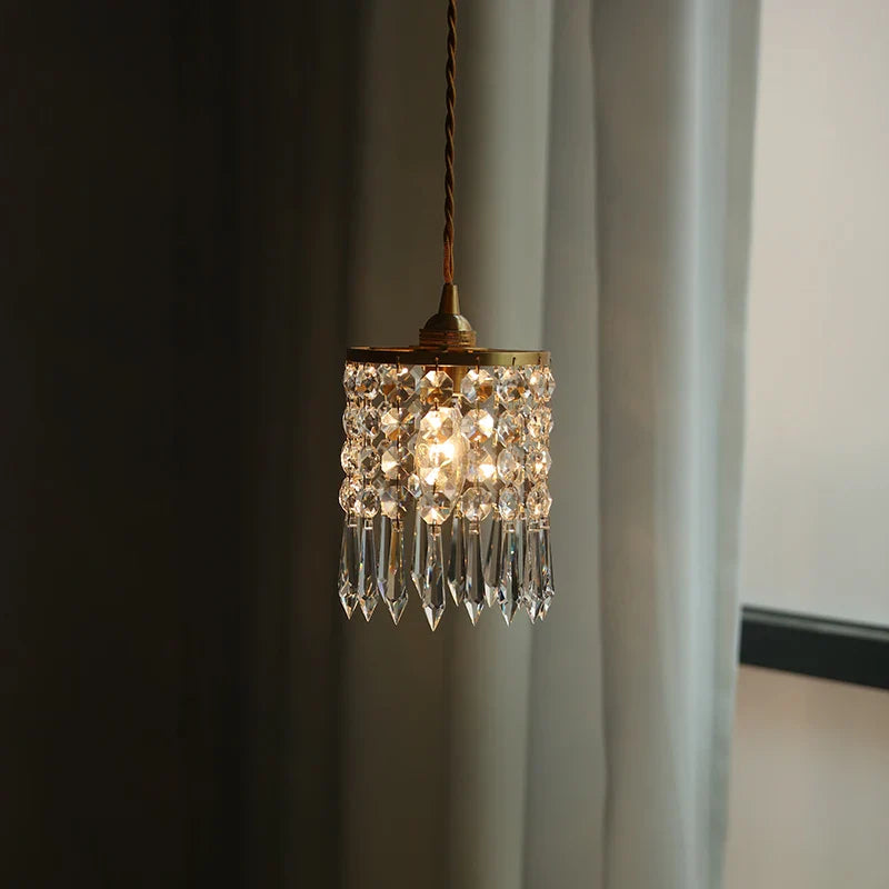 Afralia™ Crystal Brass LED Pendant Light: Modern Nordic Style, Adjustable Wire, E14 Fixture