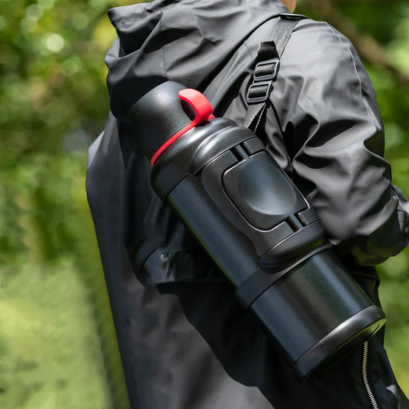 Afralia™ Stainless Steel Vacuum Flask for Travel, Hiking - Large Capacity, Leak-proof