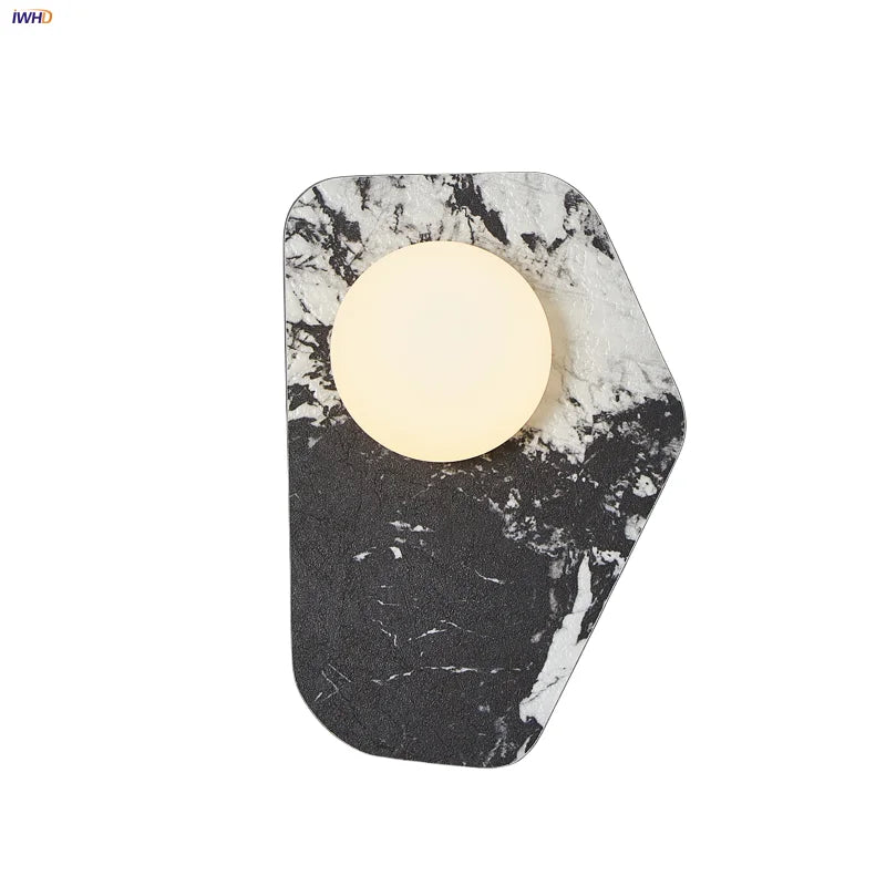 Afralia™ Marble LED Wall Sconce White Glass Modern Wall Light