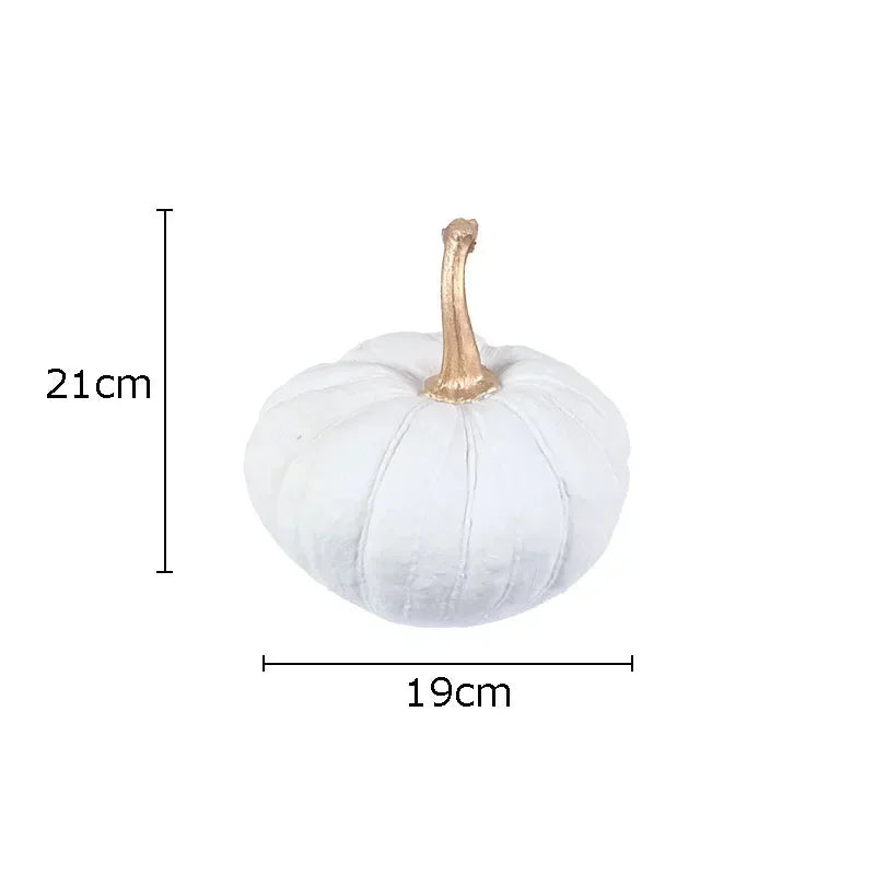 Afralia™ Gold Pumpkin Resin Sculpture Ornaments Home Decor-Artistic Room Aesthetics