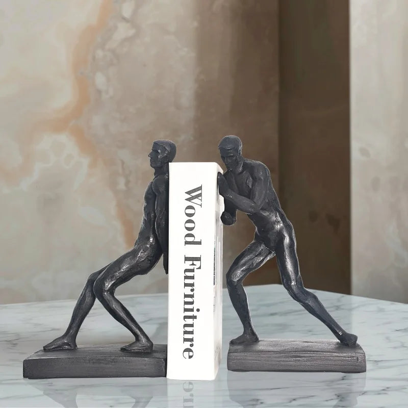 Afralia™ Nude Figure Sculpture Bookshelf Storage Rack Sports Decor Figurine