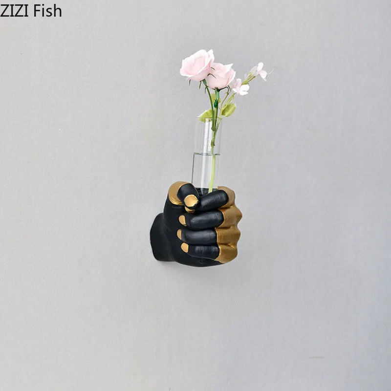 Afralia™ Fist Vase: Modern Resin Craft Decoration for Living Room Ornaments