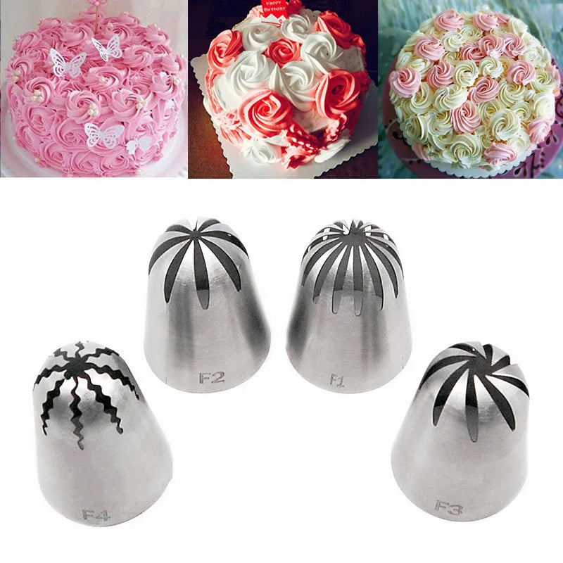 Afralia™ Stainless Steel Oversized Icing Nozzle for Cupcake Flower Decoration
