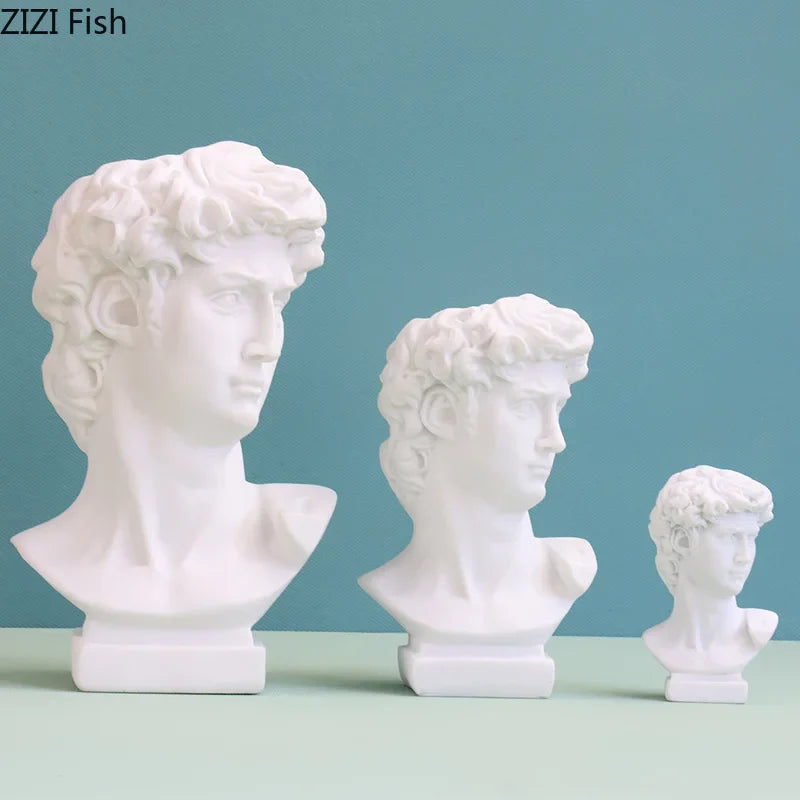 Afralia™ David Portrait Resin Sculpture Modern Desk Ornaments and Home Decor