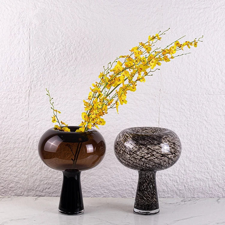 Afralia™ Geometric Glass Vase Disc Flower Arranger Terrarium Home Decor Accessory