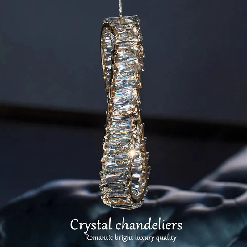 Afralia™ Crystal Pendant Chandelier: Elegant Ceiling Light for Bedroom Living Room Home Decor
