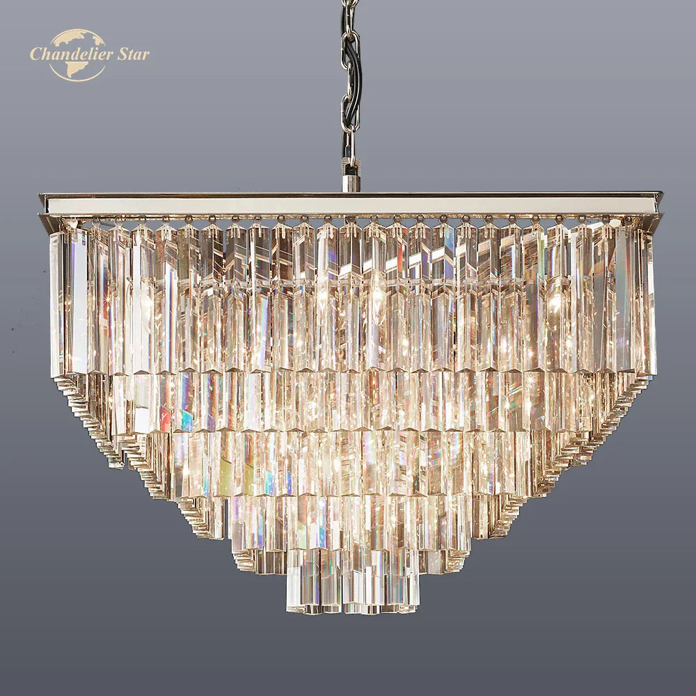 Afralia™ Modern Crystal LED Chandelier: Odeon Square Lustre Pendant Light Fixture