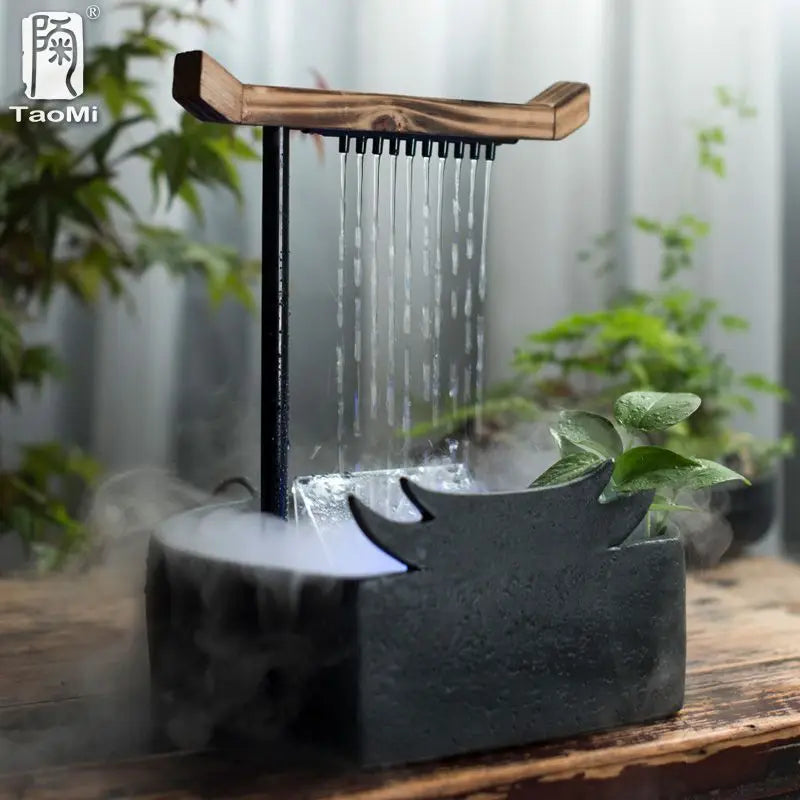 Afralia™ Ceramic Water Fountain Lucky Feng Shui Living Room Water Feature