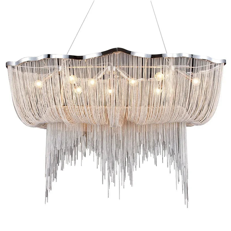 Afralia™ Aluminum Tassel Chandelier: Modern Nordic Style Pendant Lamp for Living Room