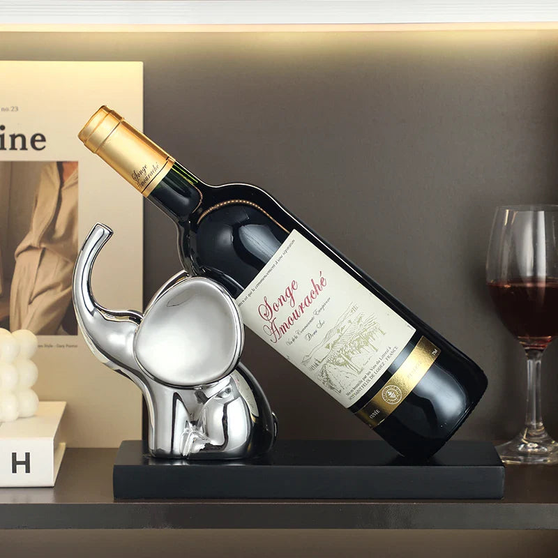 Afralia™ Elephant Wine Rack Table Ornament Home Decor Sculpture Craft Art