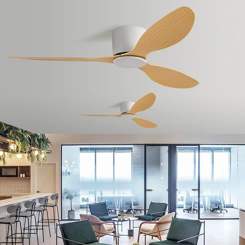 Afralia™ Low Floor DC Motor Ceiling Fan Remote Control Modern Design Dual Voltage