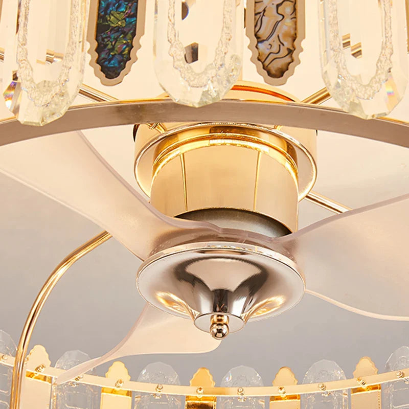 Afralia™ Crystal Invisible Fan Pendant Light, Silent Smart Home Lighting for Living Room