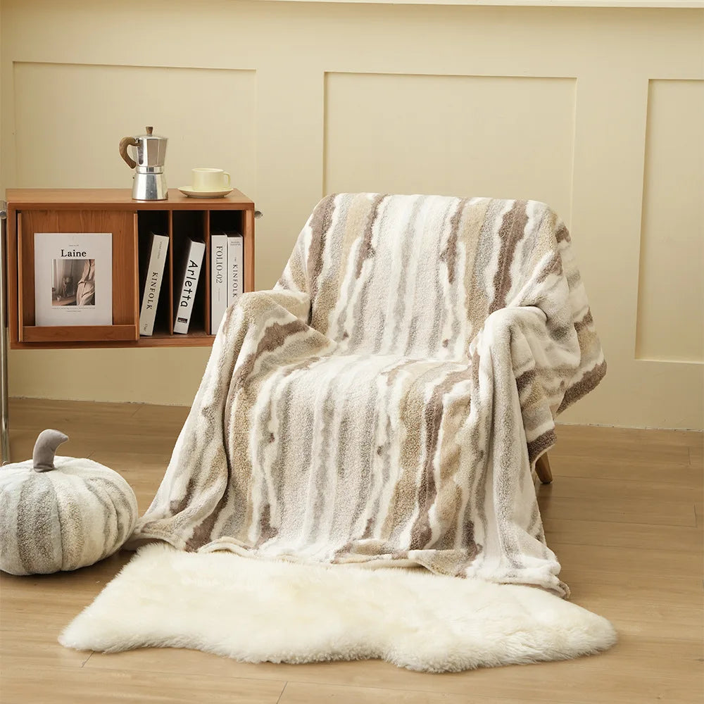 Afralia™ Arctic Velvet Faux Rabbit Throw Blanket | Cozy, Warm, & Luxurious Comfort Blanket