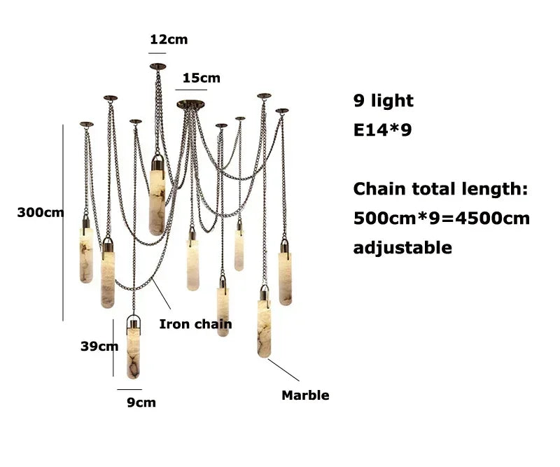 Afralia™ Gold Chrome LED Chandelier for Dining Room - 2025 Marble Design