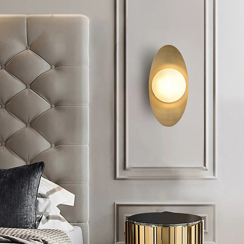 Afralia™ Luxury Yuanbao Iron Wall Lamp - Gold LED Light for Modern Spaces
