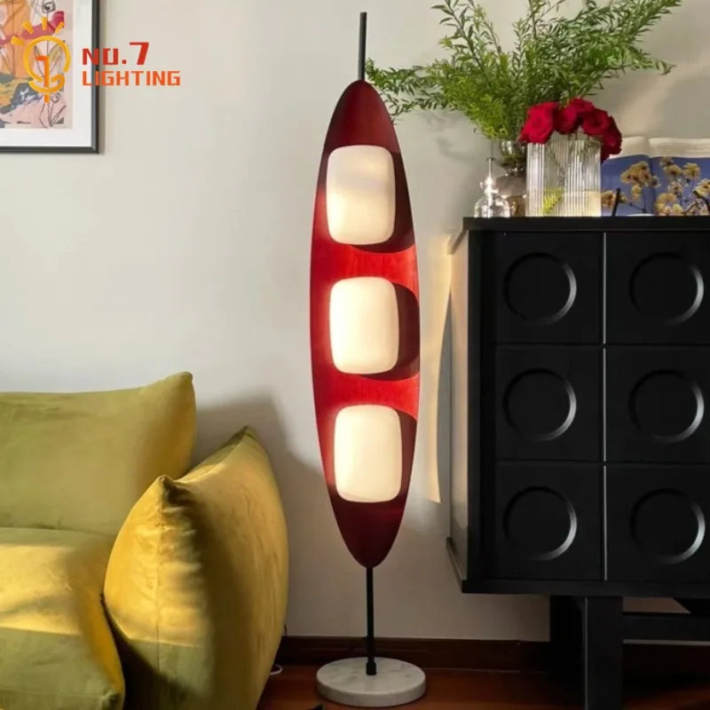 Afralia™ Medieval Sailboat LED Floor Lamp Solid Wood Marble Base Vintage Table Lamp