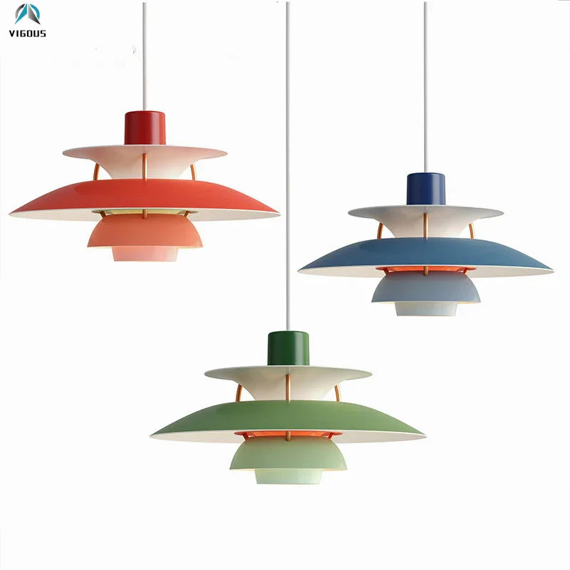 Afralia™ Nordic Colorful Umbrella LED Pendant Light for Dining Room