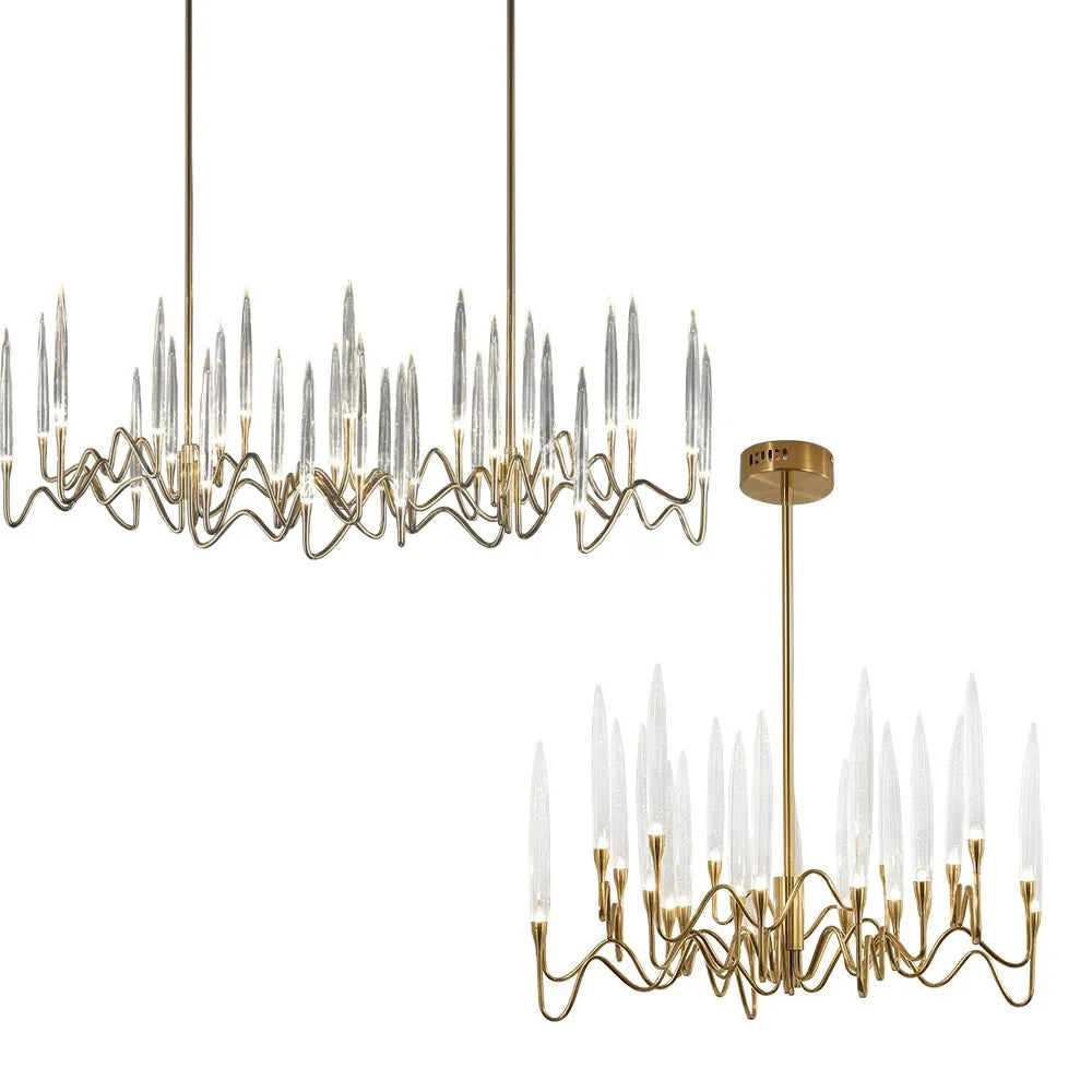 Afralia™ Elegant Candle Shape Ceiling Chandelier - Vintage Minimalist Hanglamp for Luxury Living Room