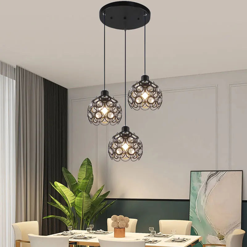 Afralia™ Crystal Triple Pendant Lamp: Modern Nordic Design for Dining Room, Bedroom, Bar Counter