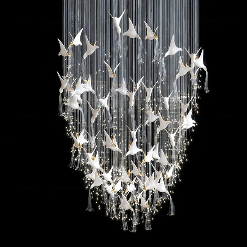 Afralia™ Modern Glass Ceiling Chandelier for Living Room, Hotel, Villa, and Duplex Building